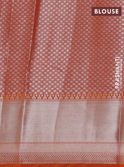 Cotton tissue zari kota saree pink and orange with silver zari woven pichwai buttas and silver zari woven border