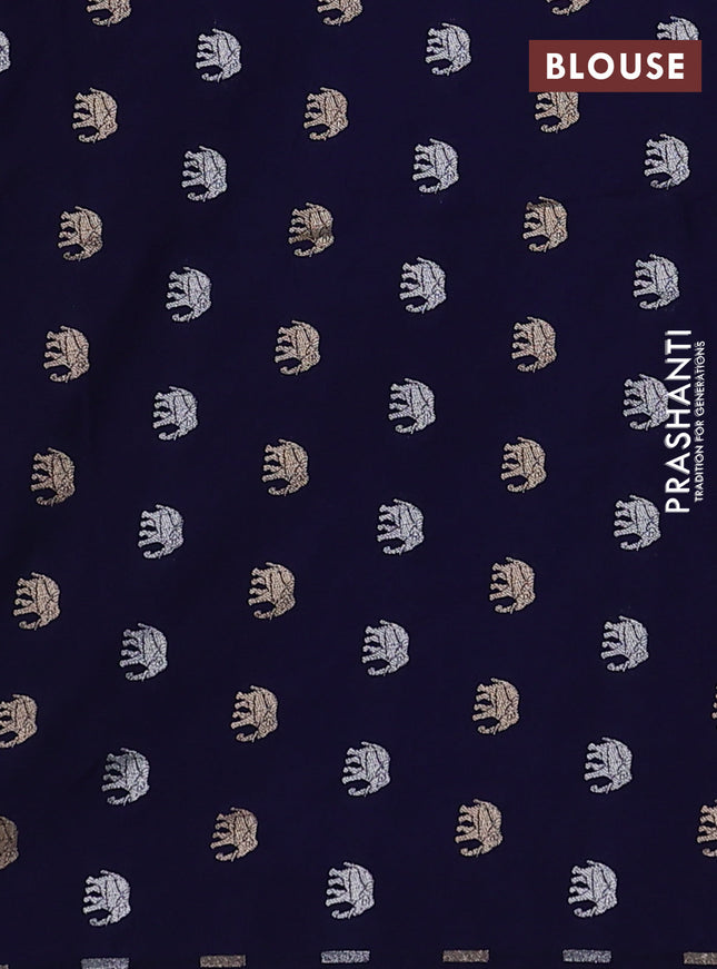 Cotton zari kota saree teal shade and navy blue with zari woven geometric buttas and zari woven pichwai buttas