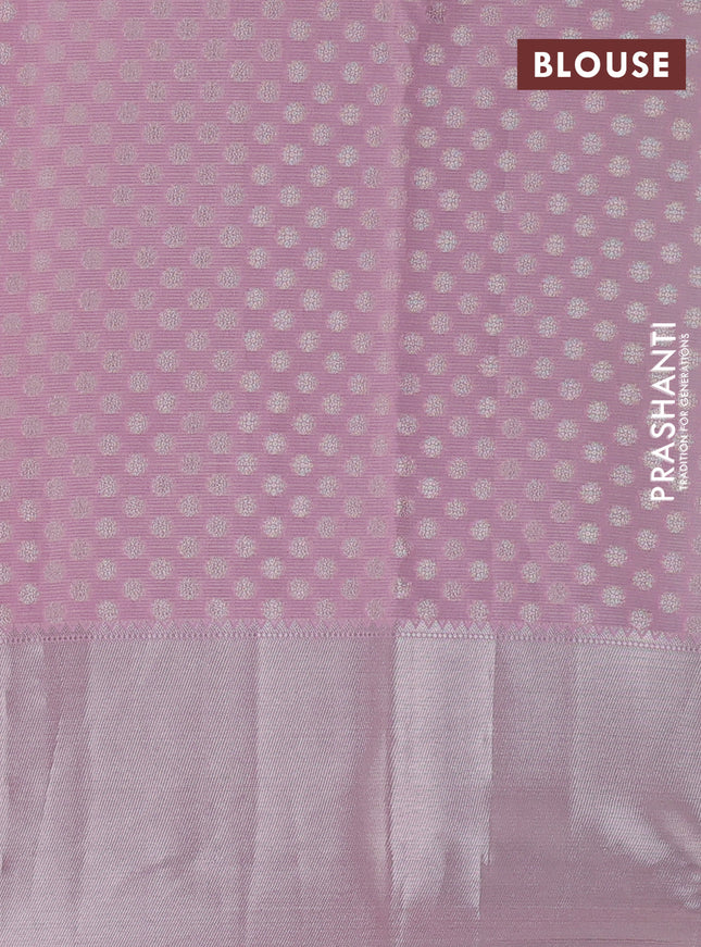 Cotton zari kota saree teal green and light pink with silver zari woven buttas and silver zari woven muniya butta border