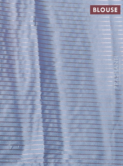 Cotton zari kota saree purple and light blue with allover zari woven brocade weaves and silver zari woven border