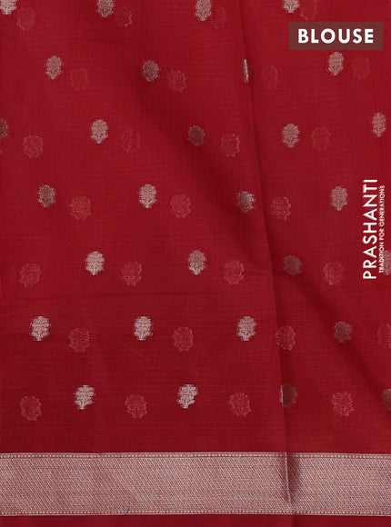 Cotton zari kota saree lavender and pink with zari woven buttas and zari woven paithani style border