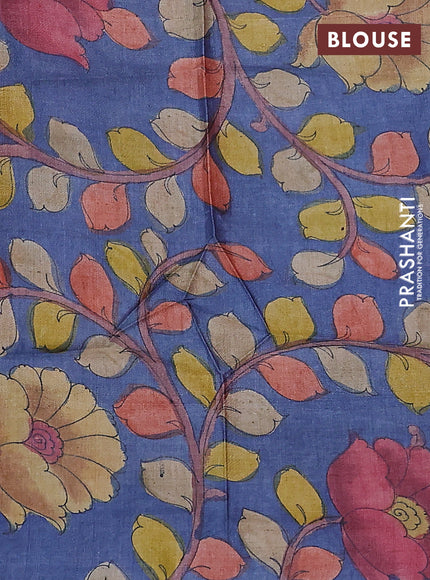 Mangalgiri silk cotton saree mauve pink and bluish grey with plain body and silver zari woven border