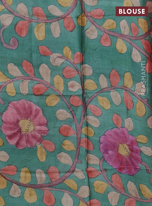 Mangalgiri silk cotton saree red and teal green with allover thread weaves and zari woven border