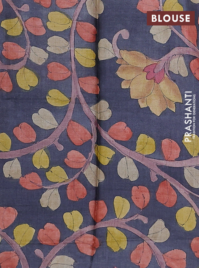 Mangalgiri silk cotton saree grey shade and elephant grey with plain body and silver zari woven border