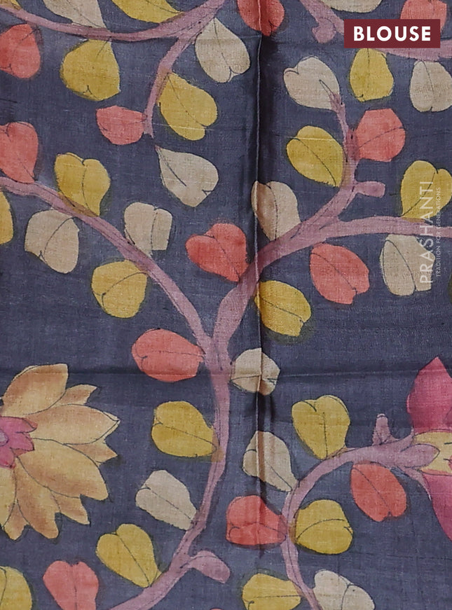 Mangalgiri silk cotton saree red and elephant grey with plain body and silver zari woven border