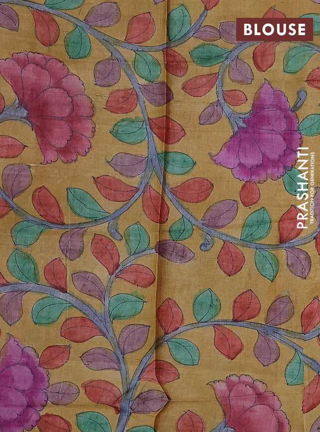 Mangalgiri silk cotton saree red and yellow with plain body and silver zari woven border