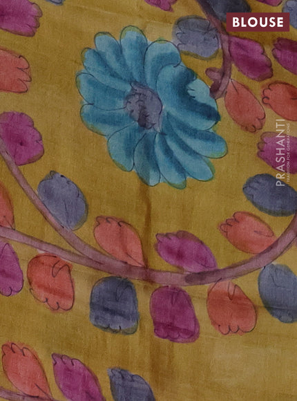 Mangalgiri silk cotton saree pink and mustard yellow with allover silver zari stripe pattern and long rettapet silver zari wove checked border