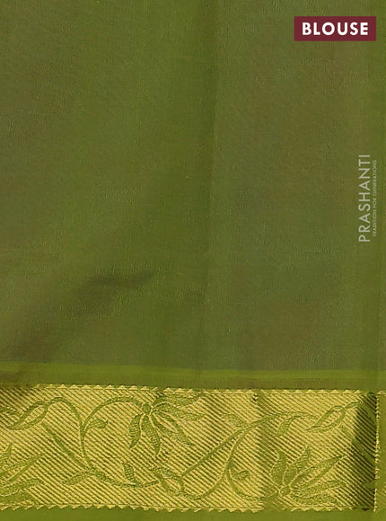 Silk cotton saree purple and green with allover self emboss jacquard and zari woven border