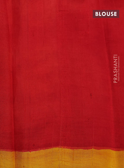 Bishnupuri silk saree yellow and red with butta prints and printed border