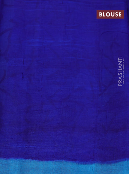 Bishnupuri silk saree light blue and blue with butta prints and printed border