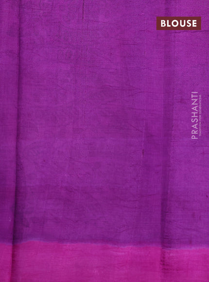 Bishnupuri silk saree light pink and lavender shade with butta prints and printed border