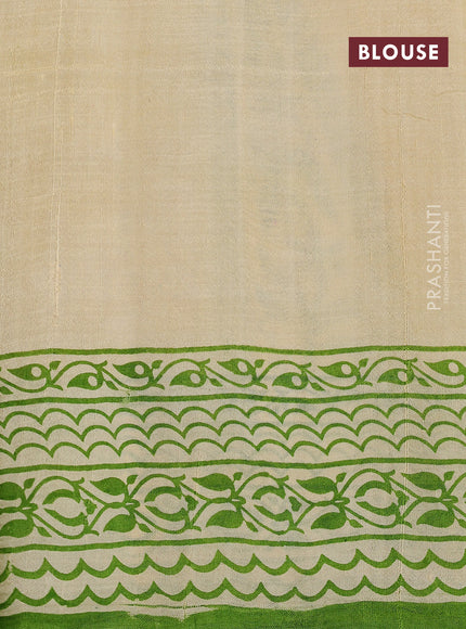 Bishnupuri silk saree cream and yellow with butta prints and printed border