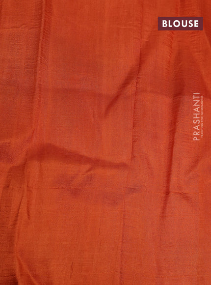 Bishnupuri silk saree cream and orange cs blue with floral prints and printed border