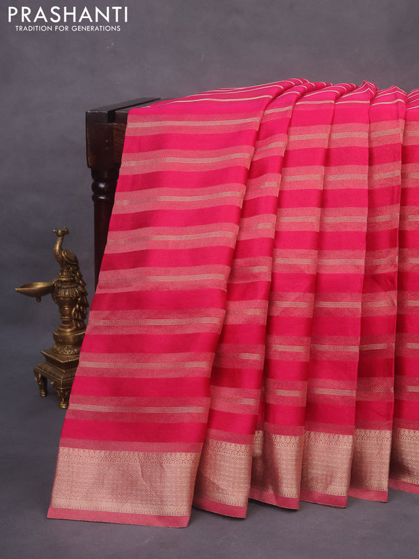 Organza saree pink with allover zari weaves and zari woven border
