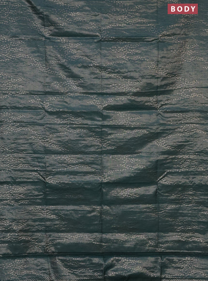 Banarasi matka tissue saree green with allover zari woven brocade weaves and zari woven border