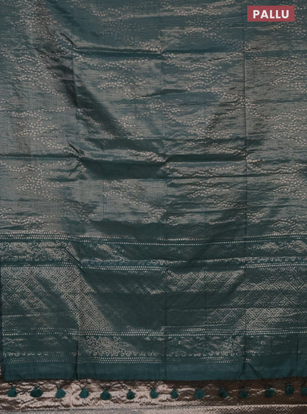 Banarasi matka tissue saree green with allover zari woven brocade weaves and zari woven border