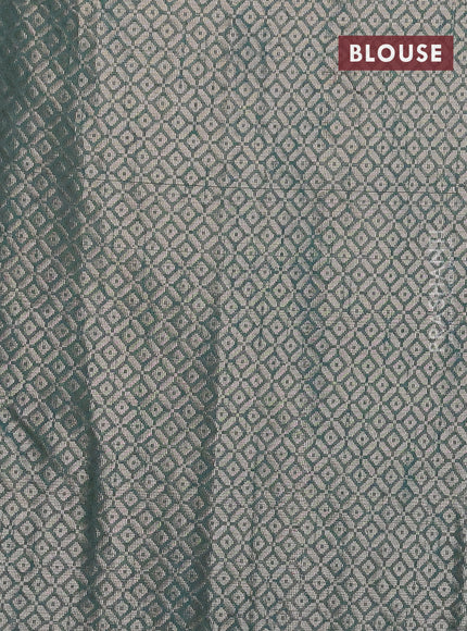 Banarasi matka tissue saree green with allover zari woven brocade weaves and zari woven border