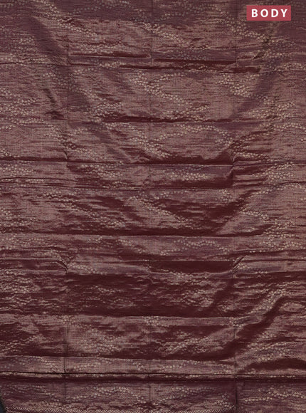 Banarasi matka tissue saree wine shade with allover zari woven brocade weaves and zari woven border