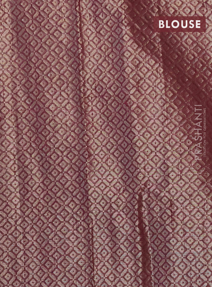 Banarasi matka tissue saree wine shade with allover zari woven brocade weaves and zari woven border