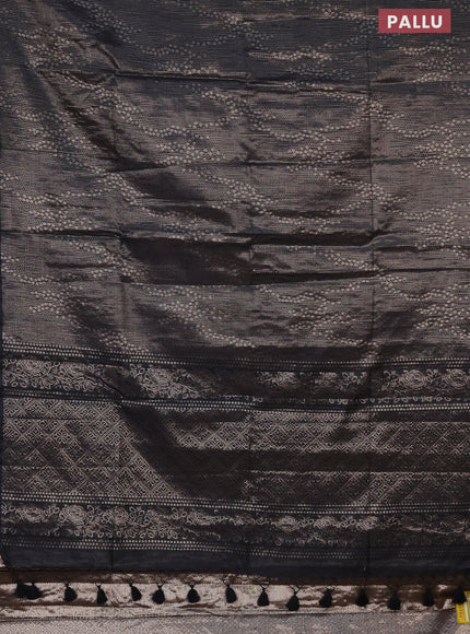 Banarasi matka tissue saree black with allover zari woven brocade weaves and zari woven border