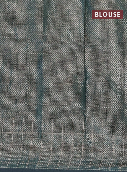 Banarasi matka tissue saree green with thread woven buttas and zari woven border