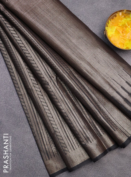 Banarasi matka tissue saree black with allover zari weaves and zari woven border