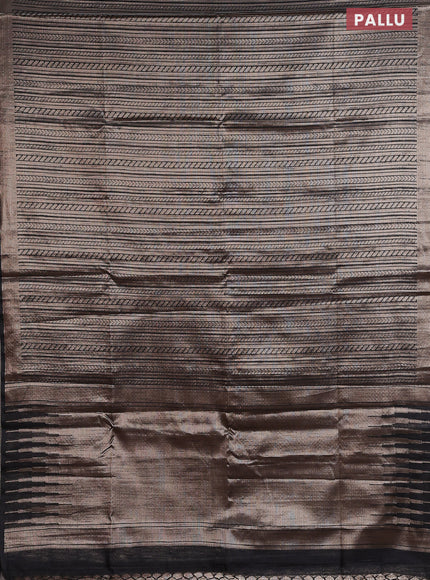 Banarasi matka tissue saree black with allover zari weaves and zari woven border