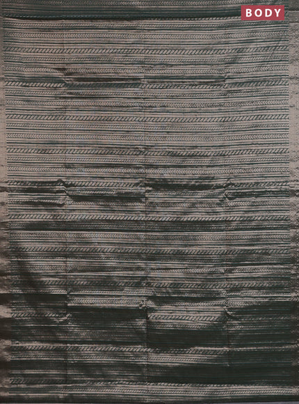 Banarasi matka tissue saree green with allover zari weaves and zari woven border