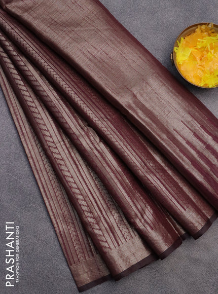 Banarasi matka tissue saree wine shade with allover zari weaves and zari woven border