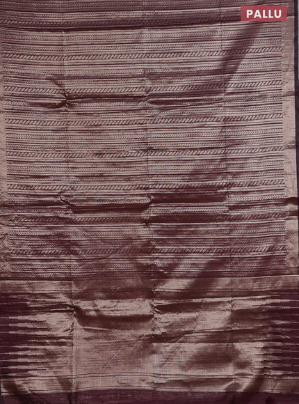 Banarasi matka tissue saree wine shade with allover zari weaves and zari woven border