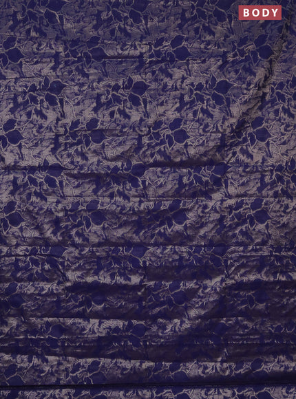 Banarasi matka tissue saree blue with allover zari woven brocade weaves in borderless style