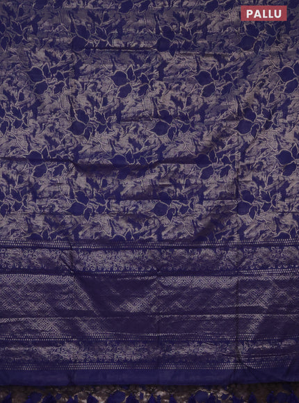 Banarasi matka tissue saree blue with allover zari woven brocade weaves in borderless style