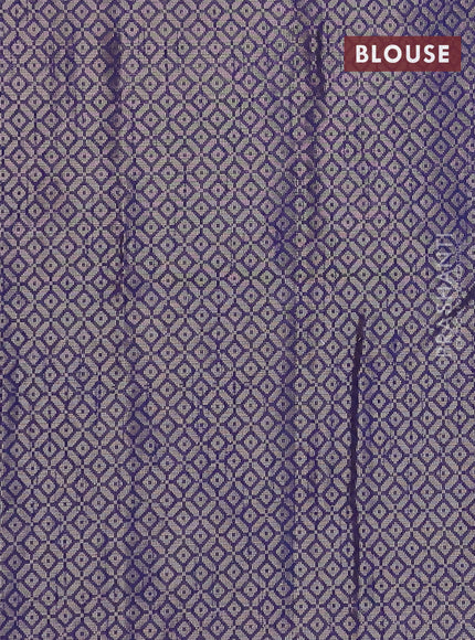 Banarasi matka tissue saree blue with allover zari woven brocade weaves in borderless style