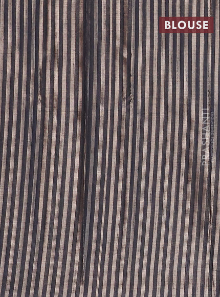 Banarasi matka tissue saree black with thread & zari woven buttas and long temple design zari woven border