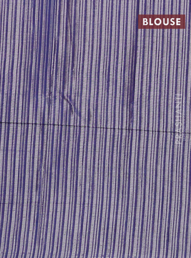 Banarasi matka tissue saree blue with thread woven buttas and temple design zari woven border