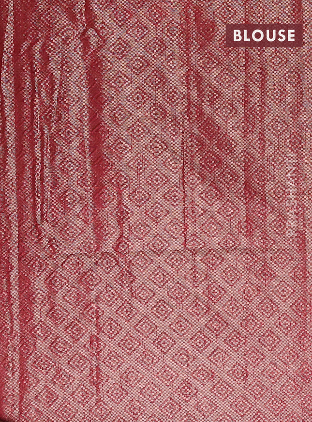 Banarasi matka tissue saree maroon with allover zari woven brocade weaves and temple design border