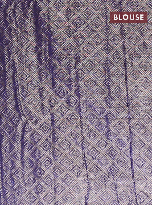 Banarasi matka tissue saree blue with allover zari woven brocade weaves and temple design border