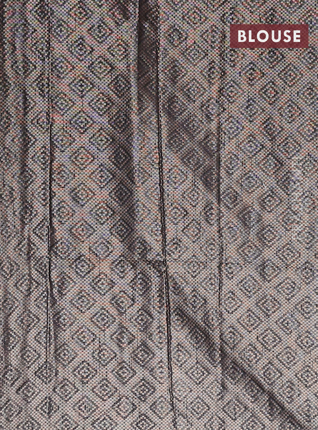 Banarasi matka tissue saree black with allover zari woven brocade weaves and temple design border