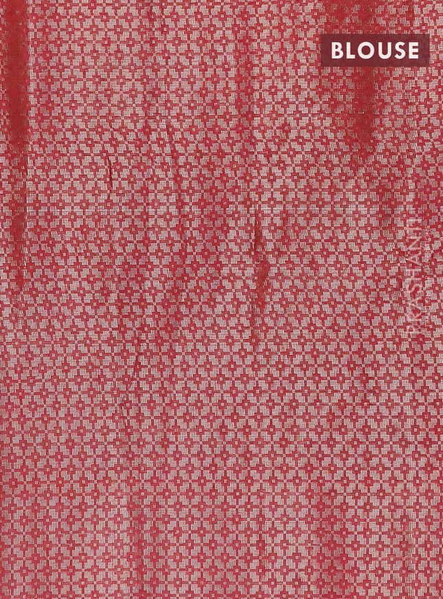 Banarasi matka tissue saree maroon with thread & zari woven buttas and long temple design zari woven border