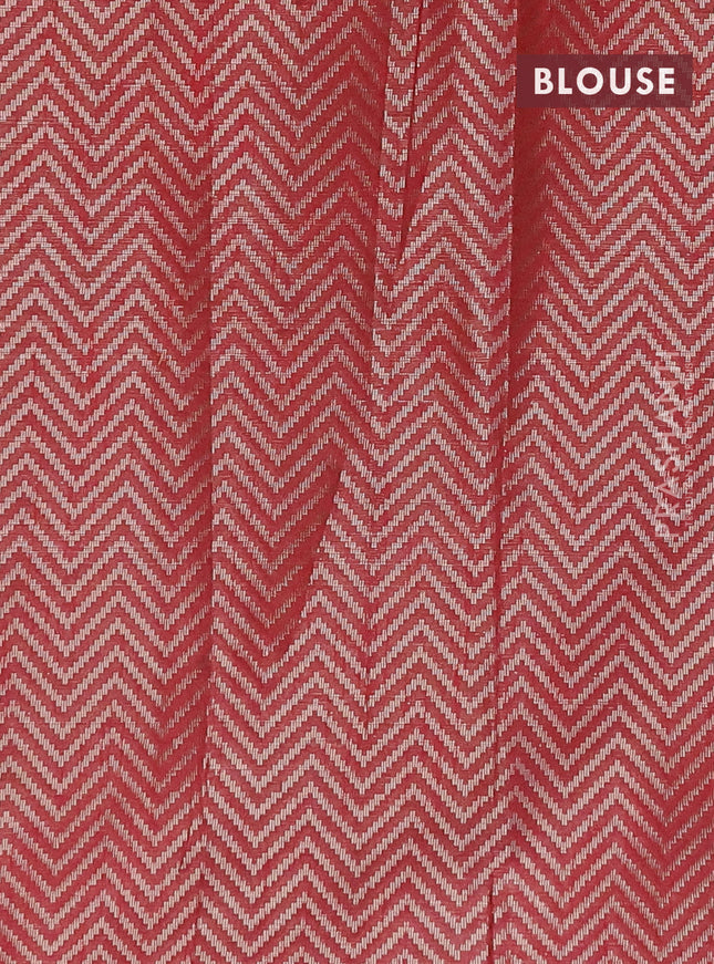 Banarasi matka tissue saree maroon with thread woven buttas and temple design zari woven border