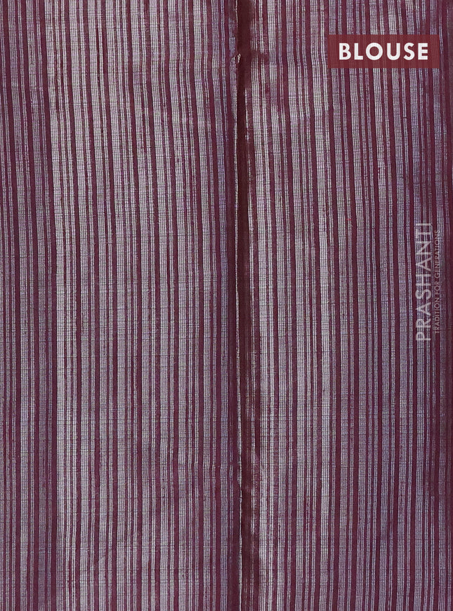 Banarasi matka tissue saree wine shade with thread woven buttas and temple design zari woven border