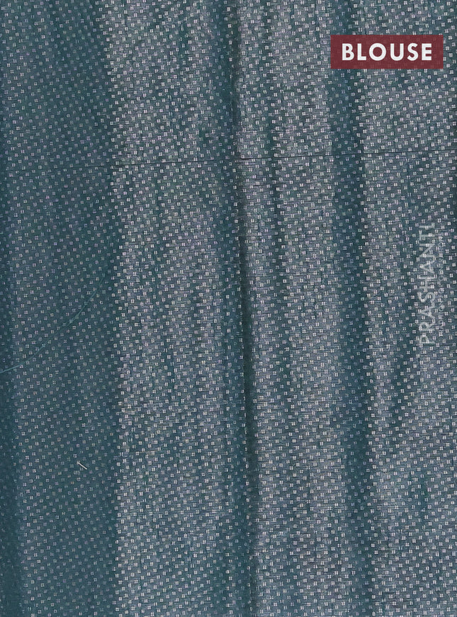 Banarasi matka tissue saree dark green with woven buttas and temple design border