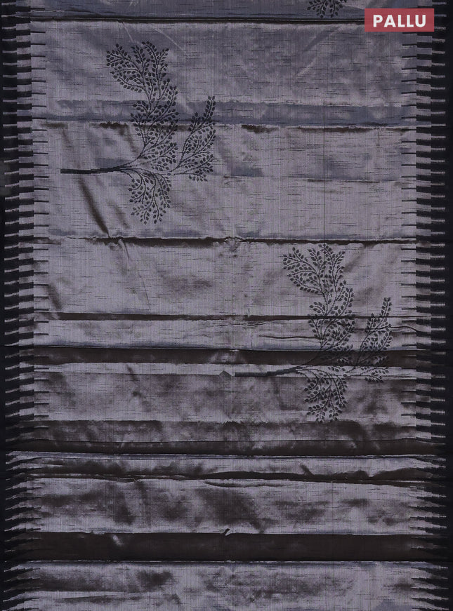 Banarasi matka tissue saree black with woven buttas and temple design border