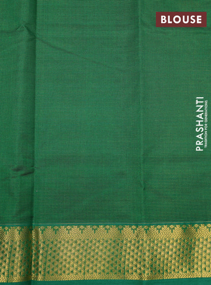 Silk cotton saree deep wine shade and green with allover vairaosi pattern and zari woven border