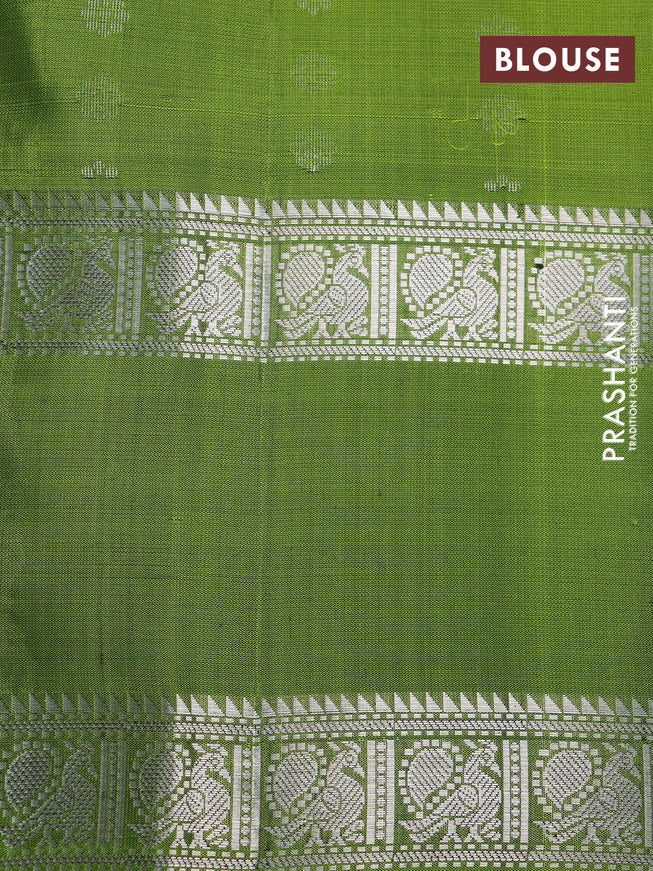 Pure soft silk saree purple and light green with allover zari woven buttas and rettapet zari woven border
