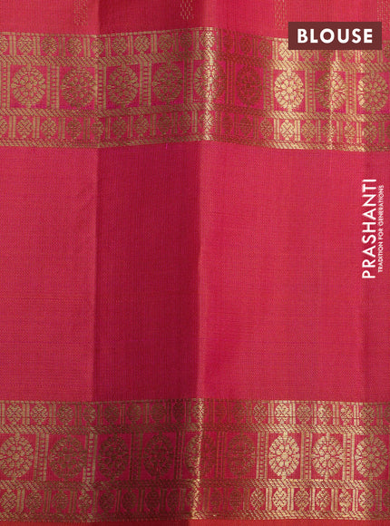 Pure soft silk saree pink and dual shade of pinkish orange with allover zari weaves and rettapet zari woven border