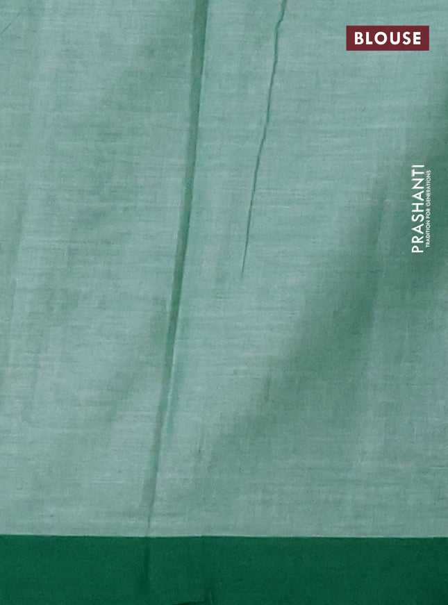 Chirala cotton saree beige and green with floral butta prints and printed border