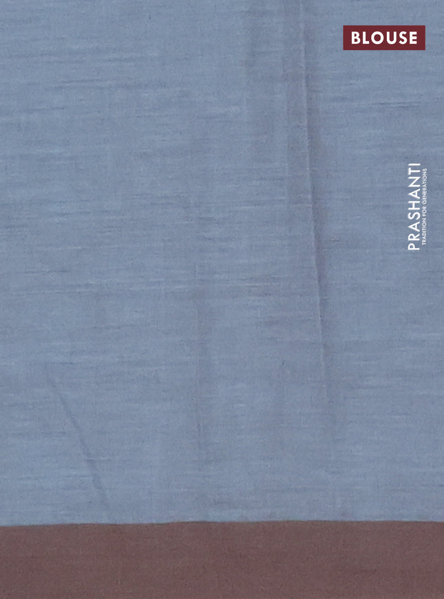 Chirala cotton saree light blue and grey with allover prints and printed border