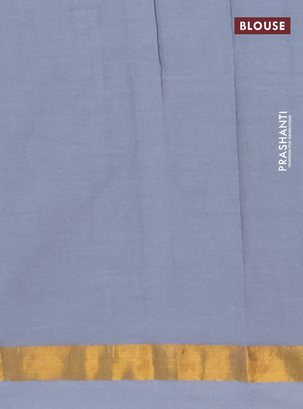 Chirala cotton saree grey with butta prints and printed zari border