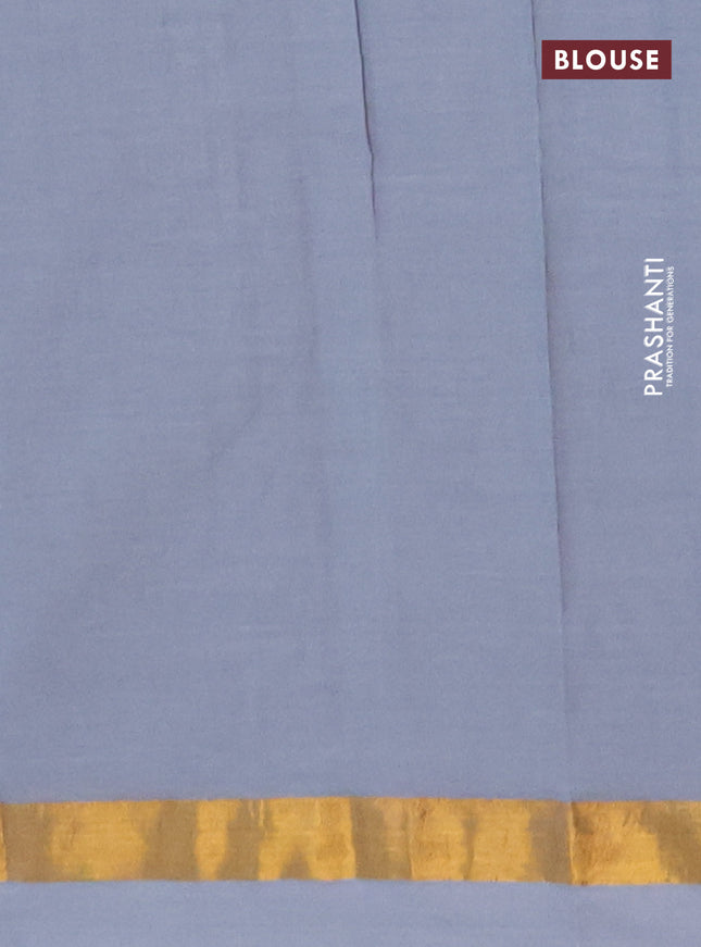 Chirala cotton saree grey with butta prints and printed zari border